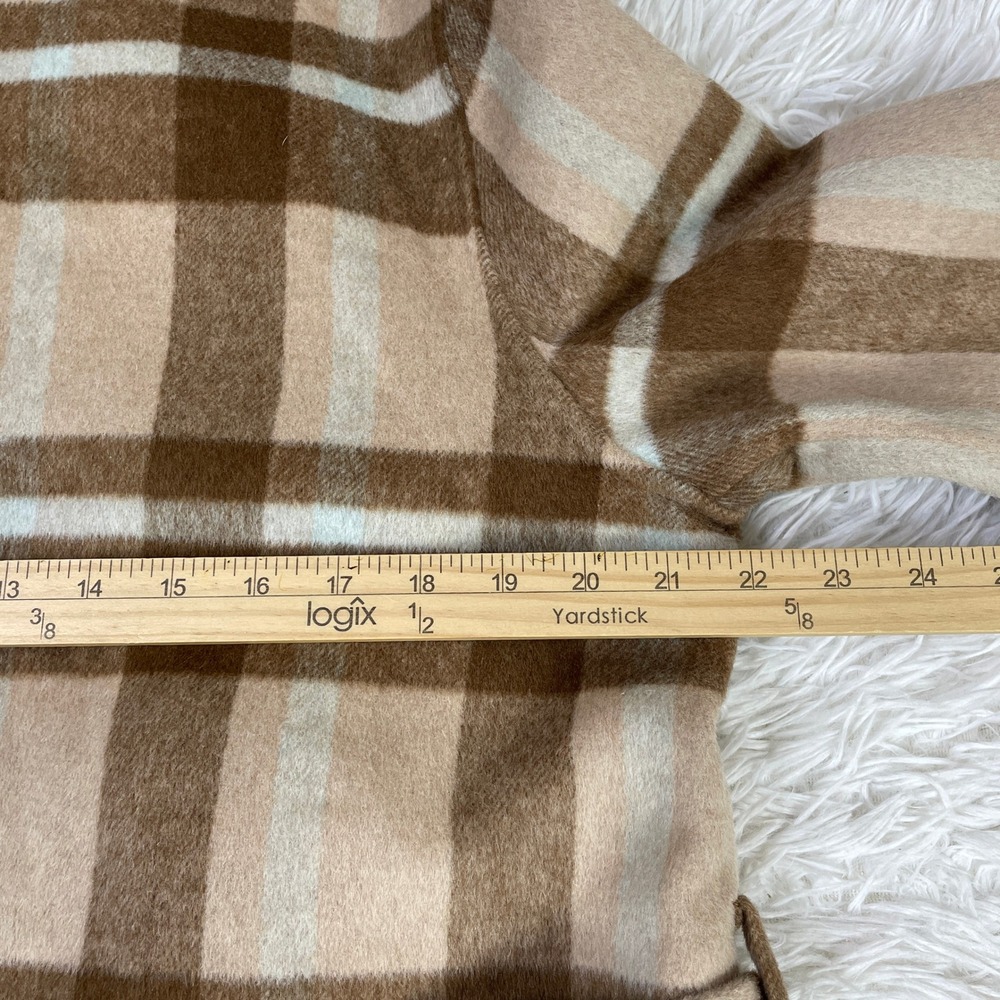 NWT Banana Republic Jacket Womens S Khaki Plaid Double Face Long Tie Waist Coat - Picture 11 of 13